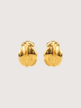 Curved Textured Earring | Gold