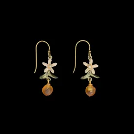 Dainty Orange Earrings - Wire