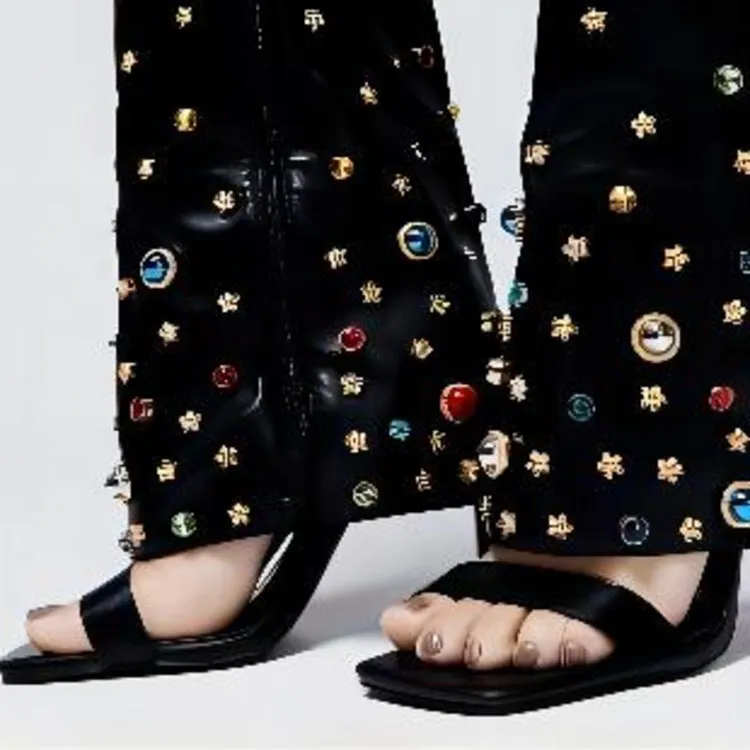 DEANWANGKT  Cross-Border European and American Style Fashion Rivet with Stiletto Heel Fresh Breathable Slim Open Toe Sandal Boots