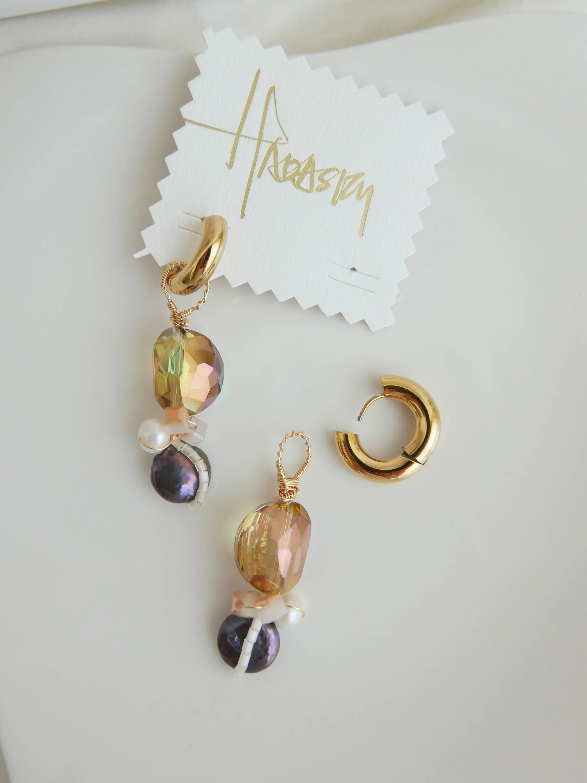 Deep Purple Gold Earrings