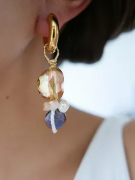 Deep Purple Gold Earrings