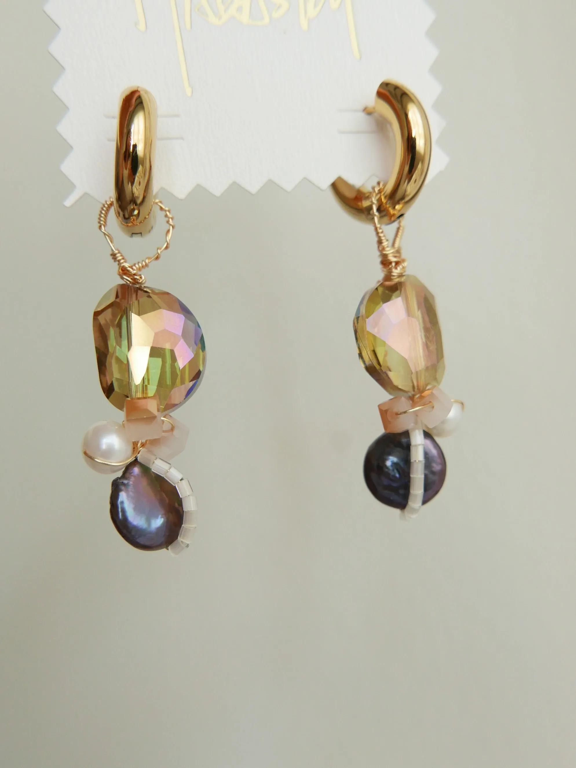 Deep Purple Gold Earrings