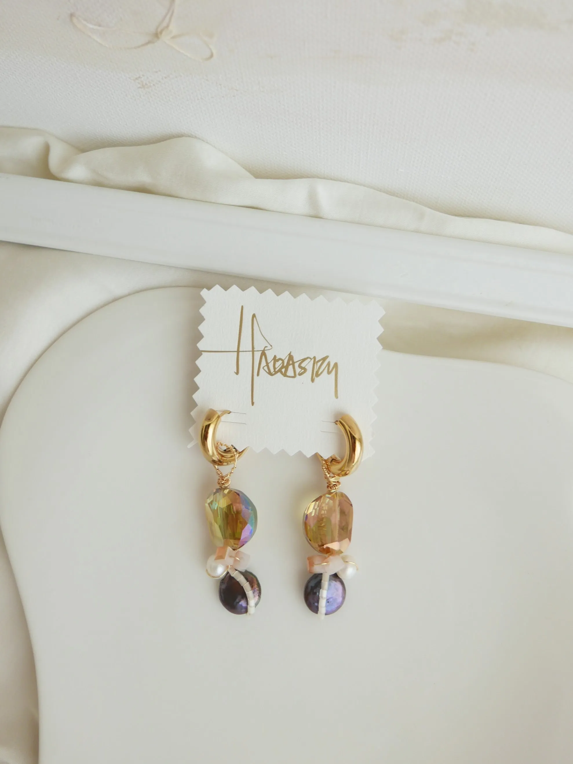 Deep Purple Gold Earrings