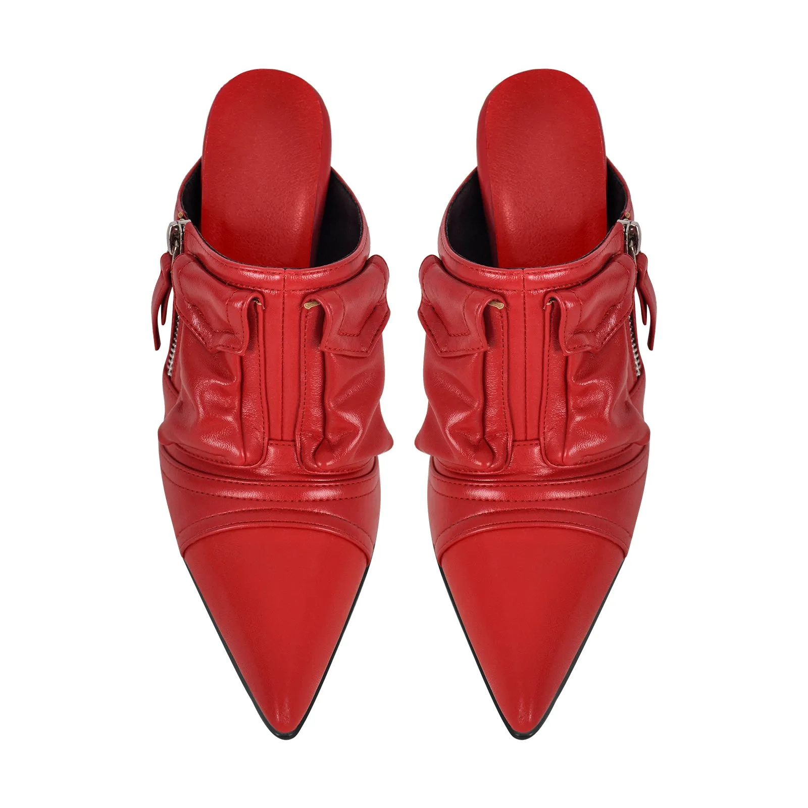Denim Pointed Toe Stiletto Mules Pumps