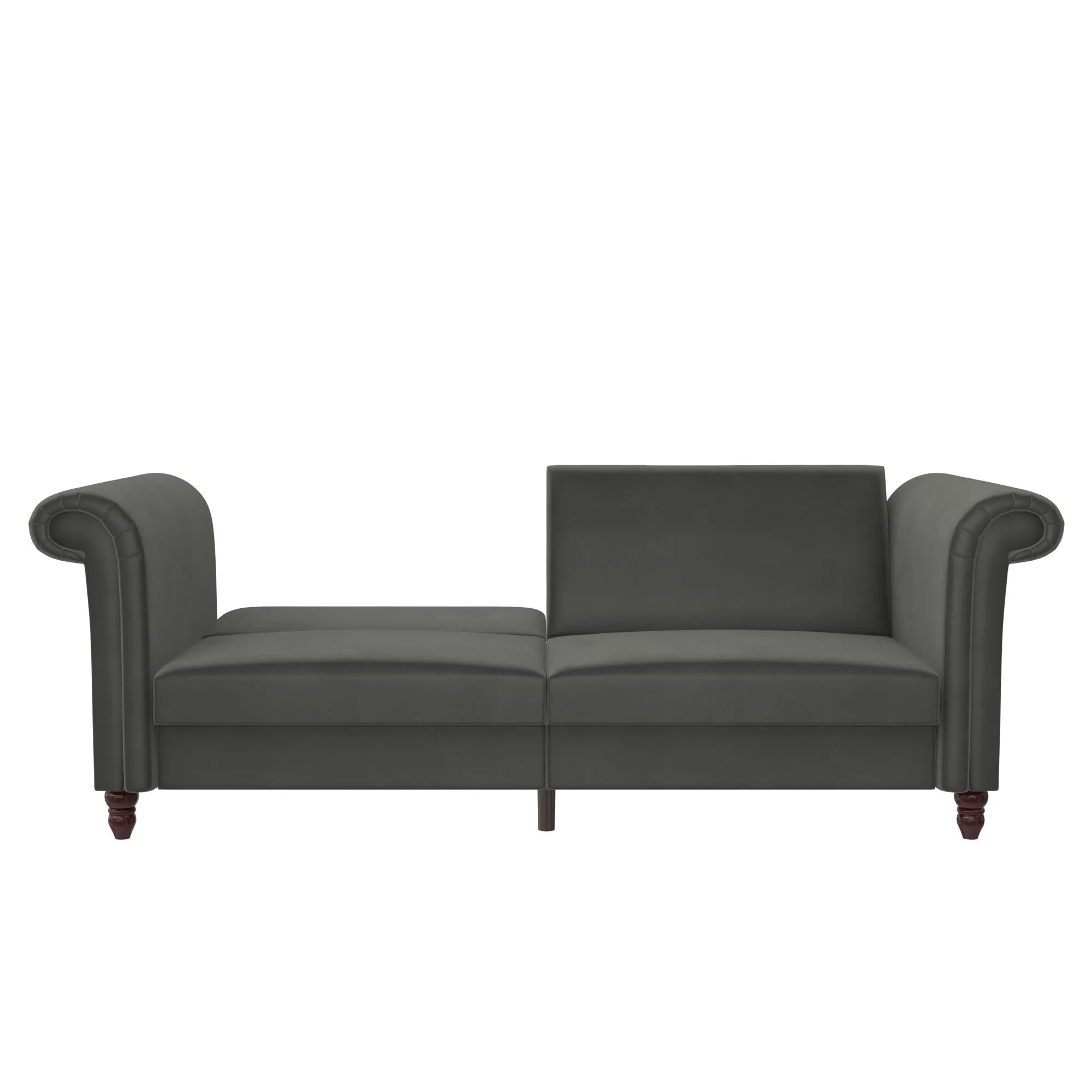 DHP Dante Upholstered Futon, Gray Velvet