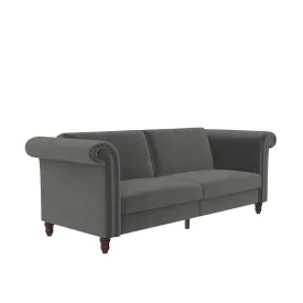 DHP Dante Upholstered Futon, Gray Velvet