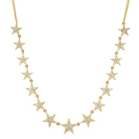 Diamond Studded Double Chain Star Necklace