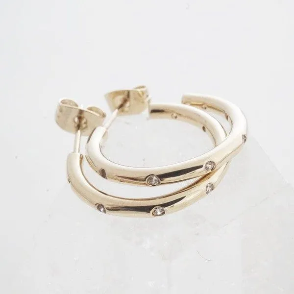 Dotted Crystal Hoops