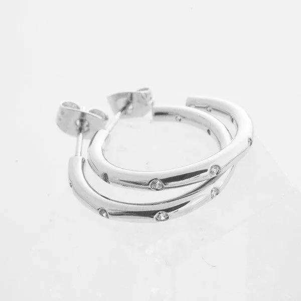 Dotted Crystal Hoops