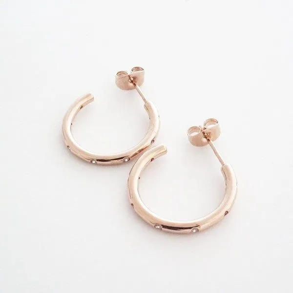 Dotted Crystal Hoops
