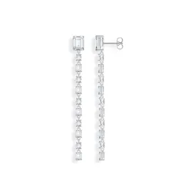 Drop Earrings with white stones silver