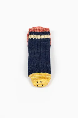 EK-1364 Ivy Rainbowy Happy Heel Socks Navy