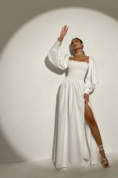 Elegant Dress For Any Body Shape, White Dress S, M, L, XL