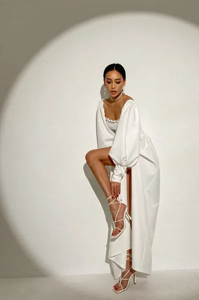 Elegant Dress For Any Body Shape, White Dress S, M, L, XL