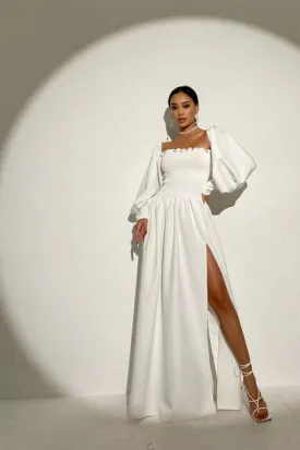 Elegant Dress For Any Body Shape, White Dress S, M, L, XL
