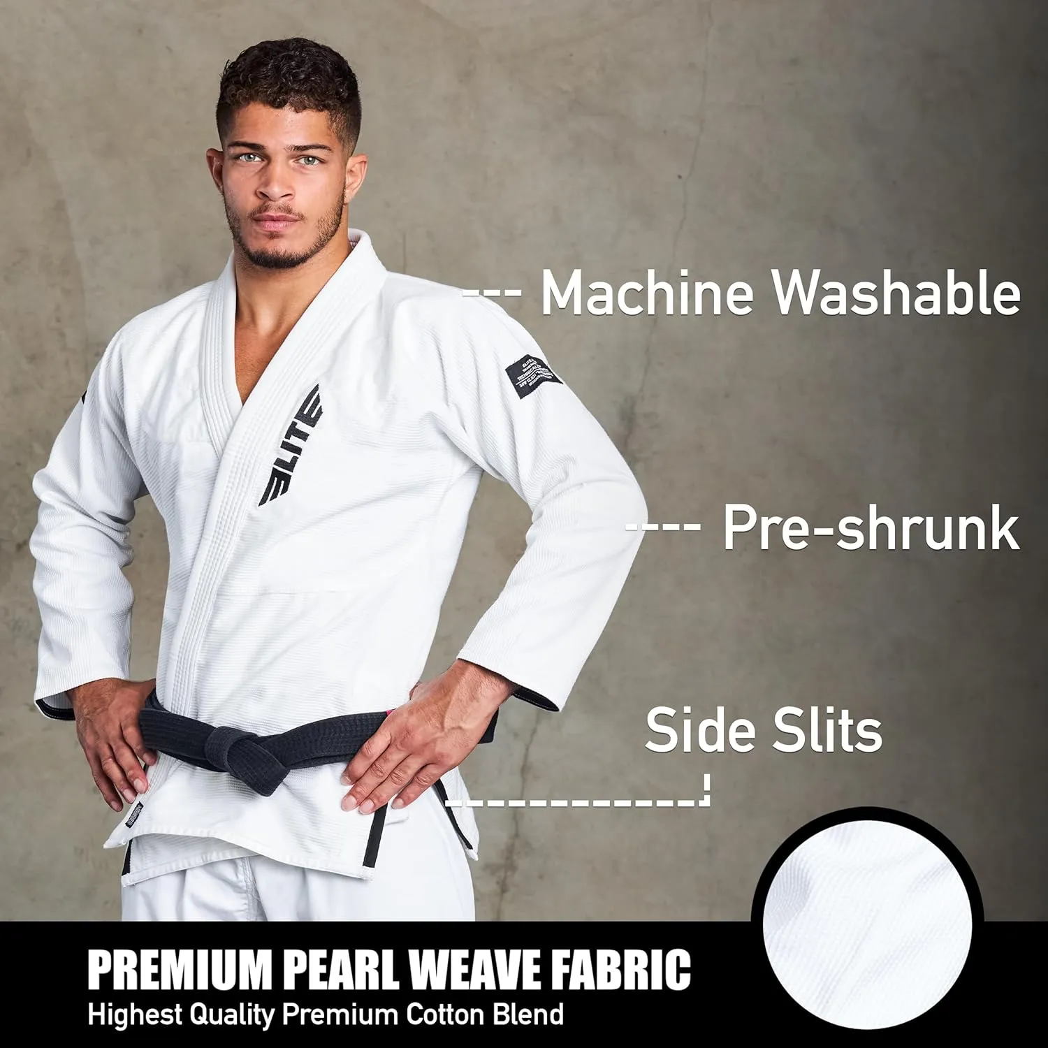 Elite Sports BJJ GI for Men IBJJF Kimono BJJ Jiujitsu GIS W/Preshrunk Fabric & Free Belt (See Special Sizing Guide)
