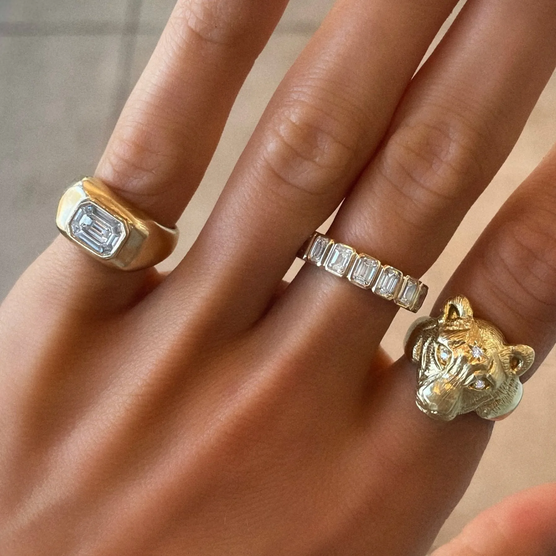 Emerald Cut Diamond Band