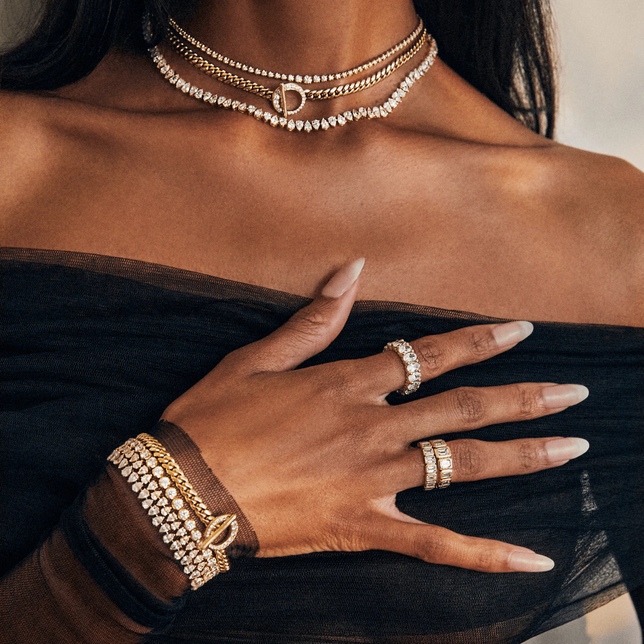Emerald Cut Diamond Band