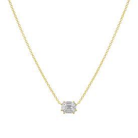 Emerald Shape Illusion Set Diamond Necklace