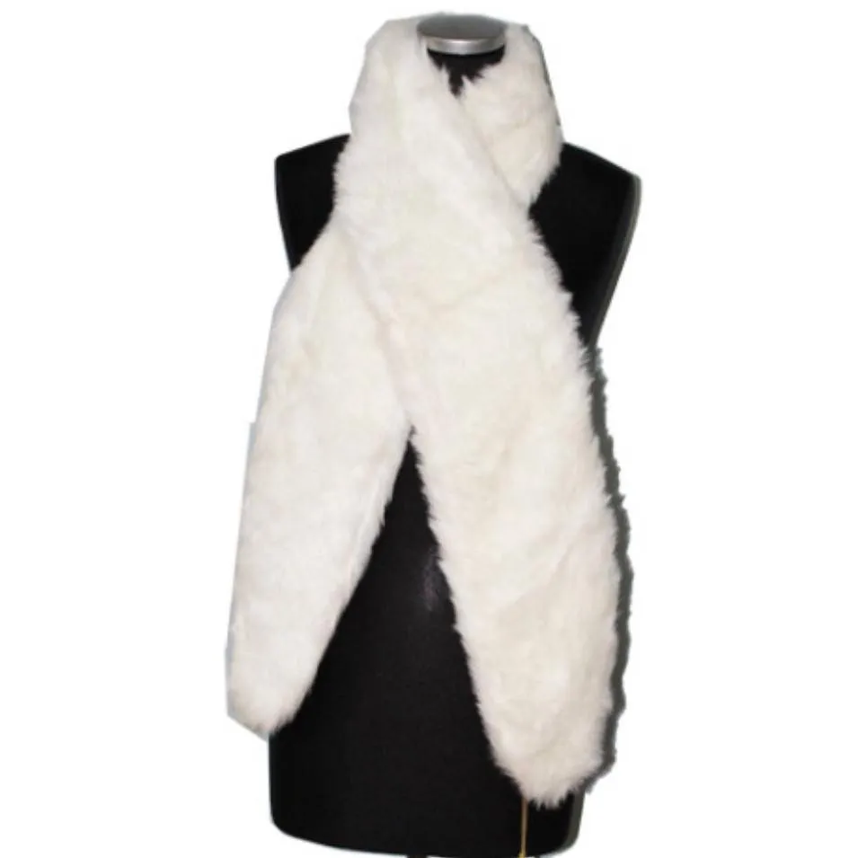 Faux Fur Muffler - White