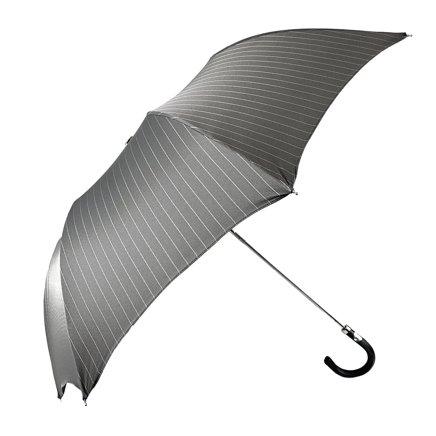 Folding gray striped umbrella for men