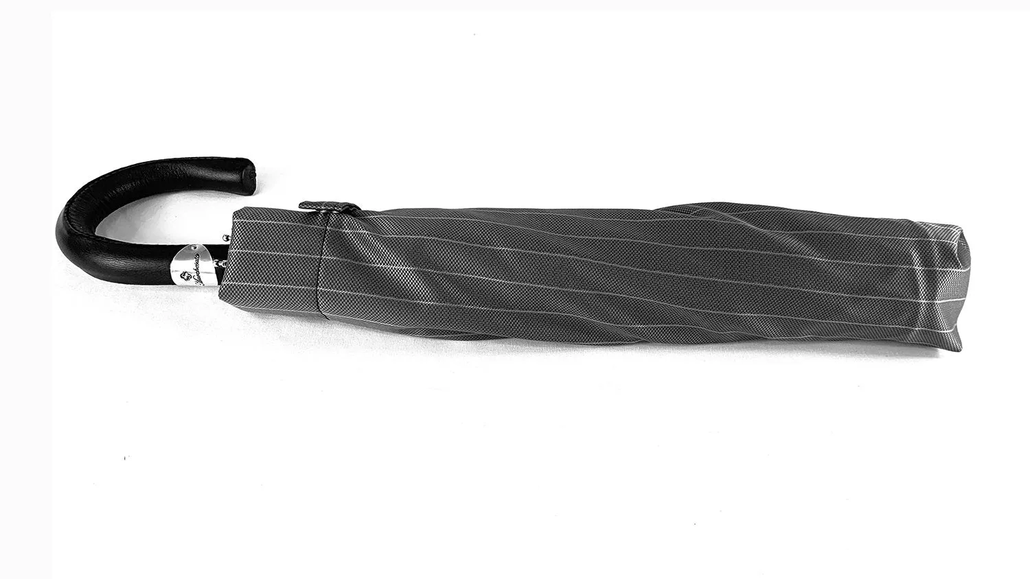 Folding gray striped umbrella for men