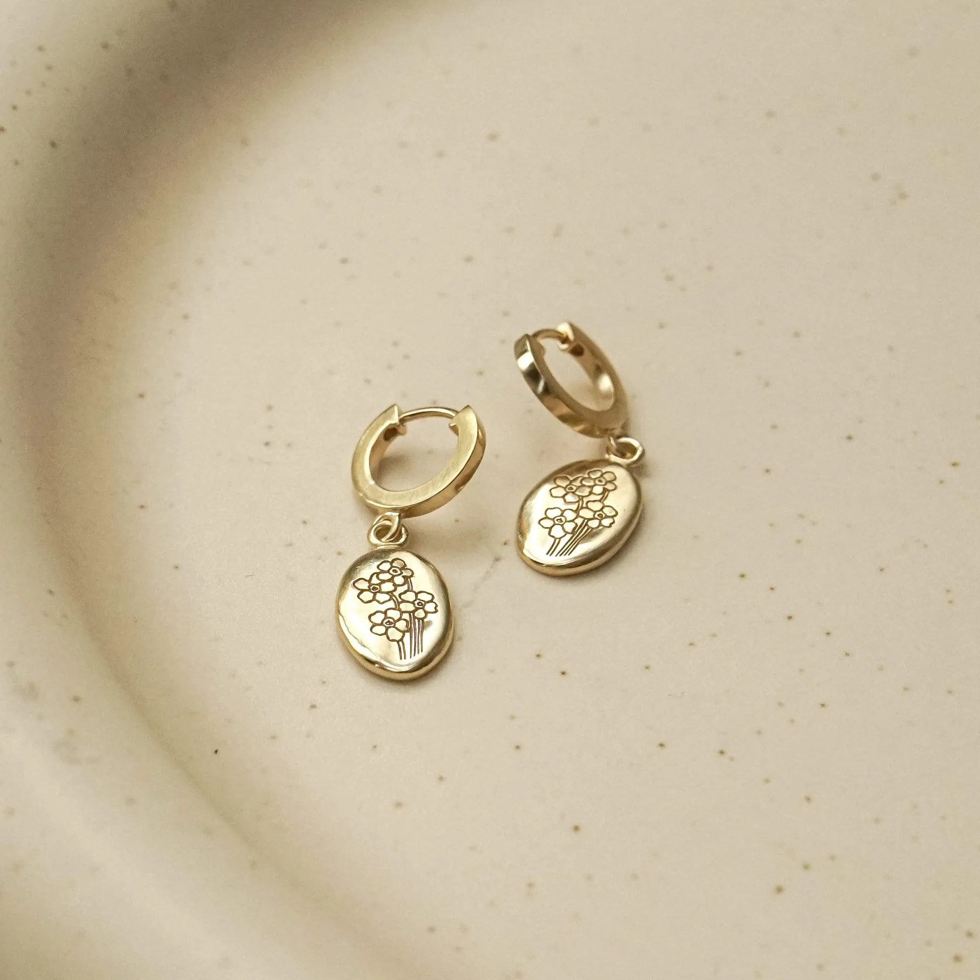 Forget Me Not Drop Earrings 18ct Gold Plate