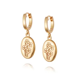 Forget Me Not Drop Earrings 18ct Gold Plate
