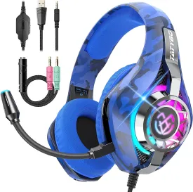 Gaming Headset for PS5 PS4 Switch Xbox PC, Surround Sound Gaming Headphones with Noise Canceling Mic