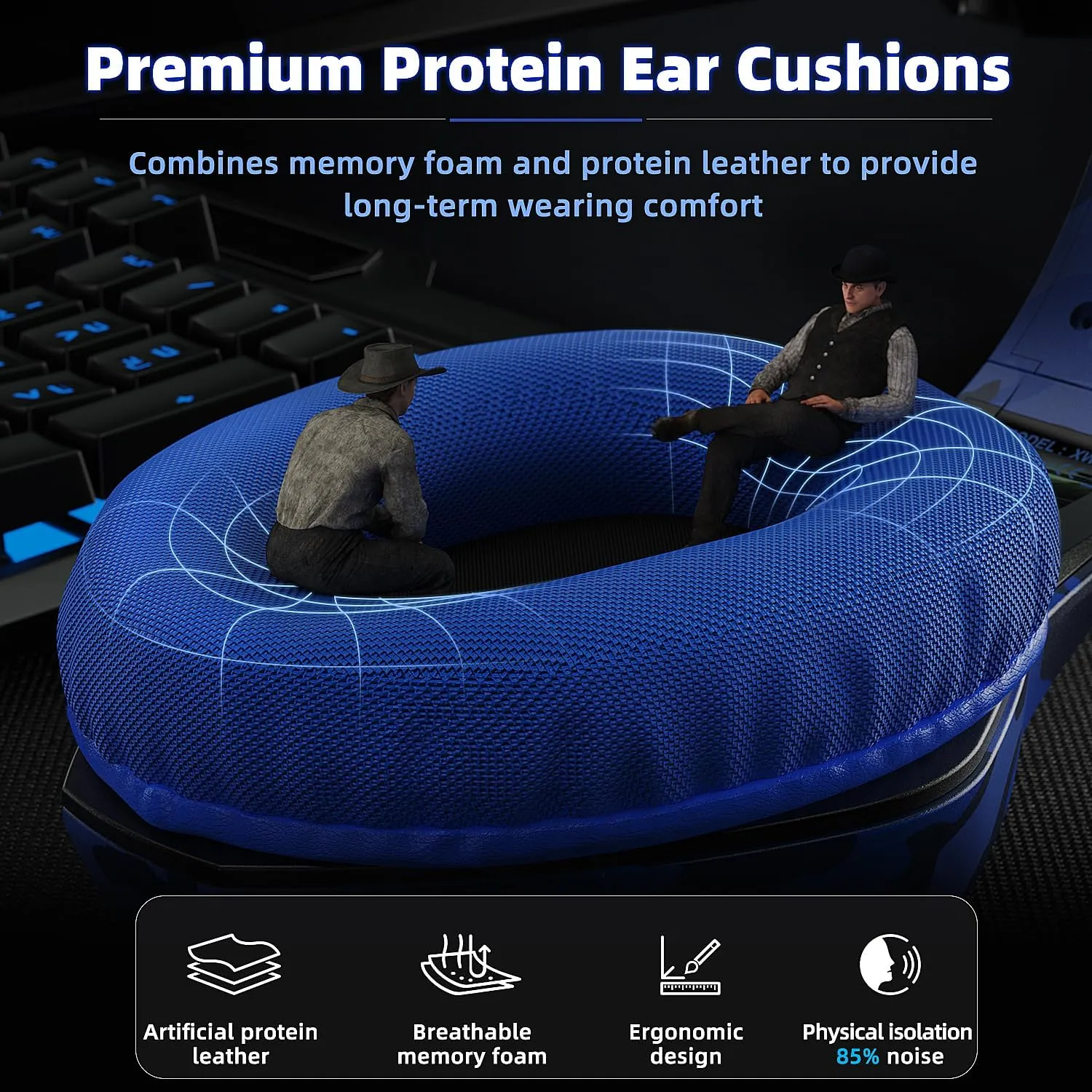 Gaming Headset for PS5 PS4 Switch Xbox PC, Surround Sound Gaming Headphones with Noise Canceling Mic