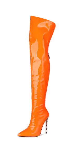 Glitter Colorful Patent Stiletto Overknees Boots