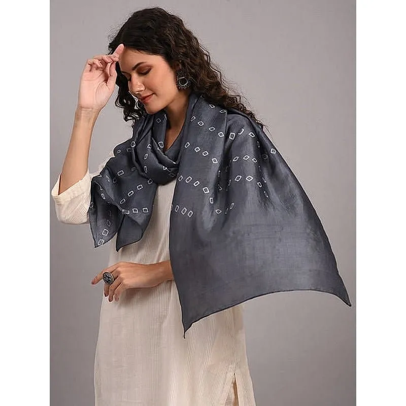 Grey Hand Dyed Silk Stole