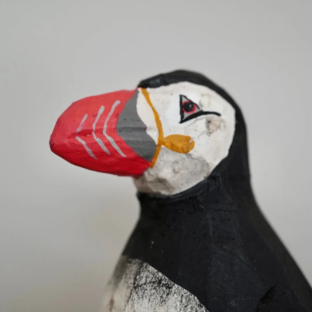 Hand Carved Puffin Sculpture
