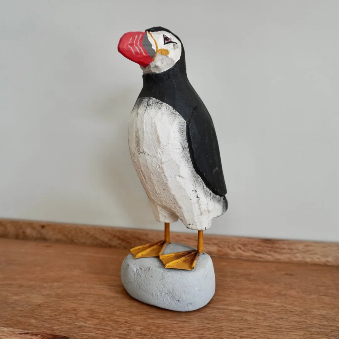 Hand Carved Puffin Sculpture