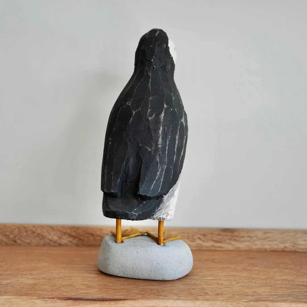 Hand Carved Puffin Sculpture