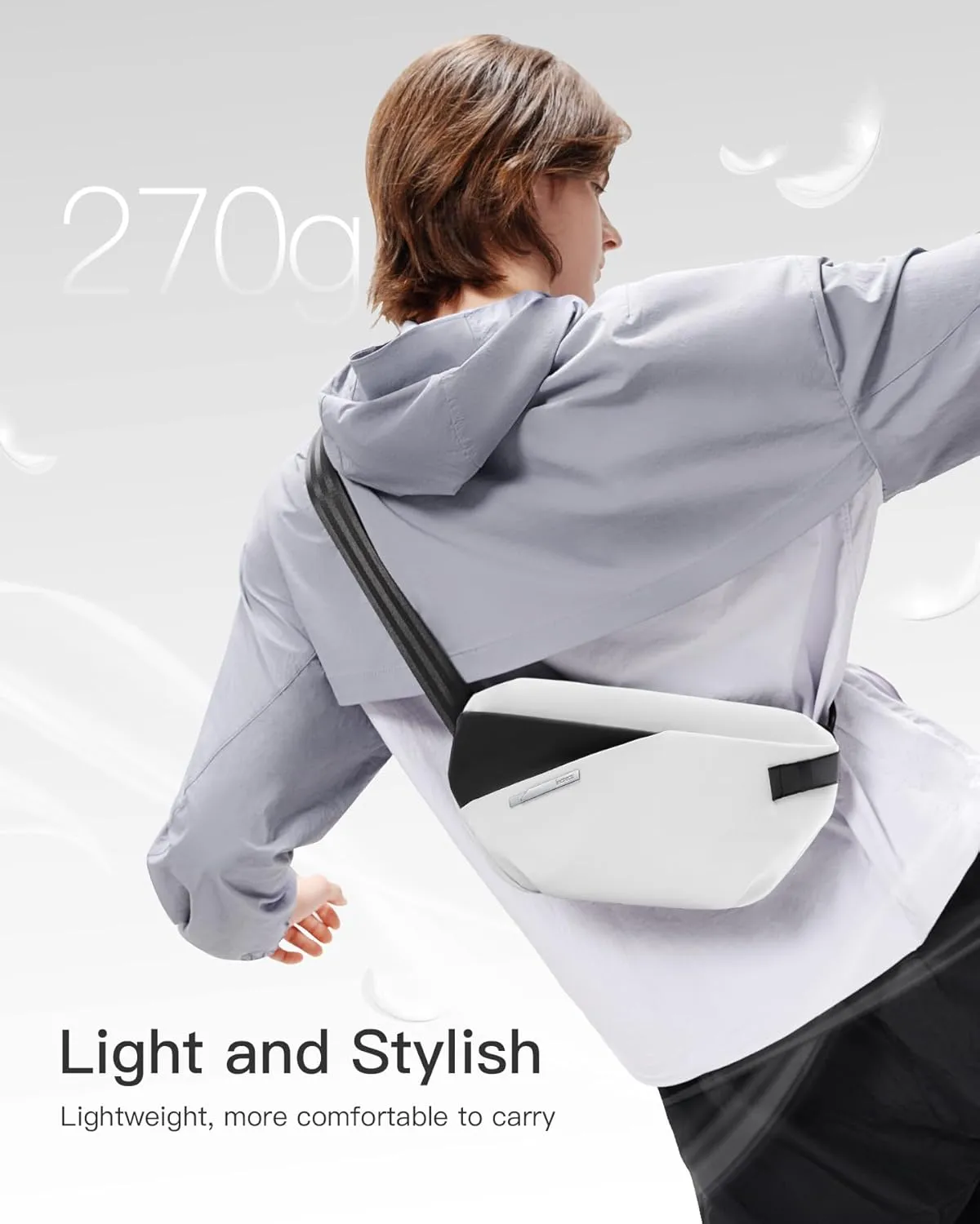 Inateck Sling Bag X-Lite, Lightweight Crossbody Shoulder Chest Bag with Quick-adjust Strap, Water-resistant Waist Fanny Pack for Men, Women, Travel, Cycling, Hiking, Work, Sports