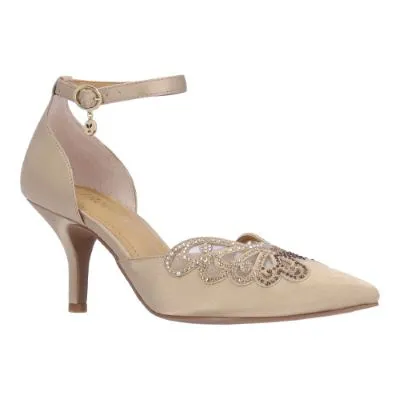Isabetta-BEIGE SATIN/RHINESTONES | J Renee