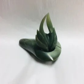 JADE BLOSSOMING FLOWER ON JADE STAND