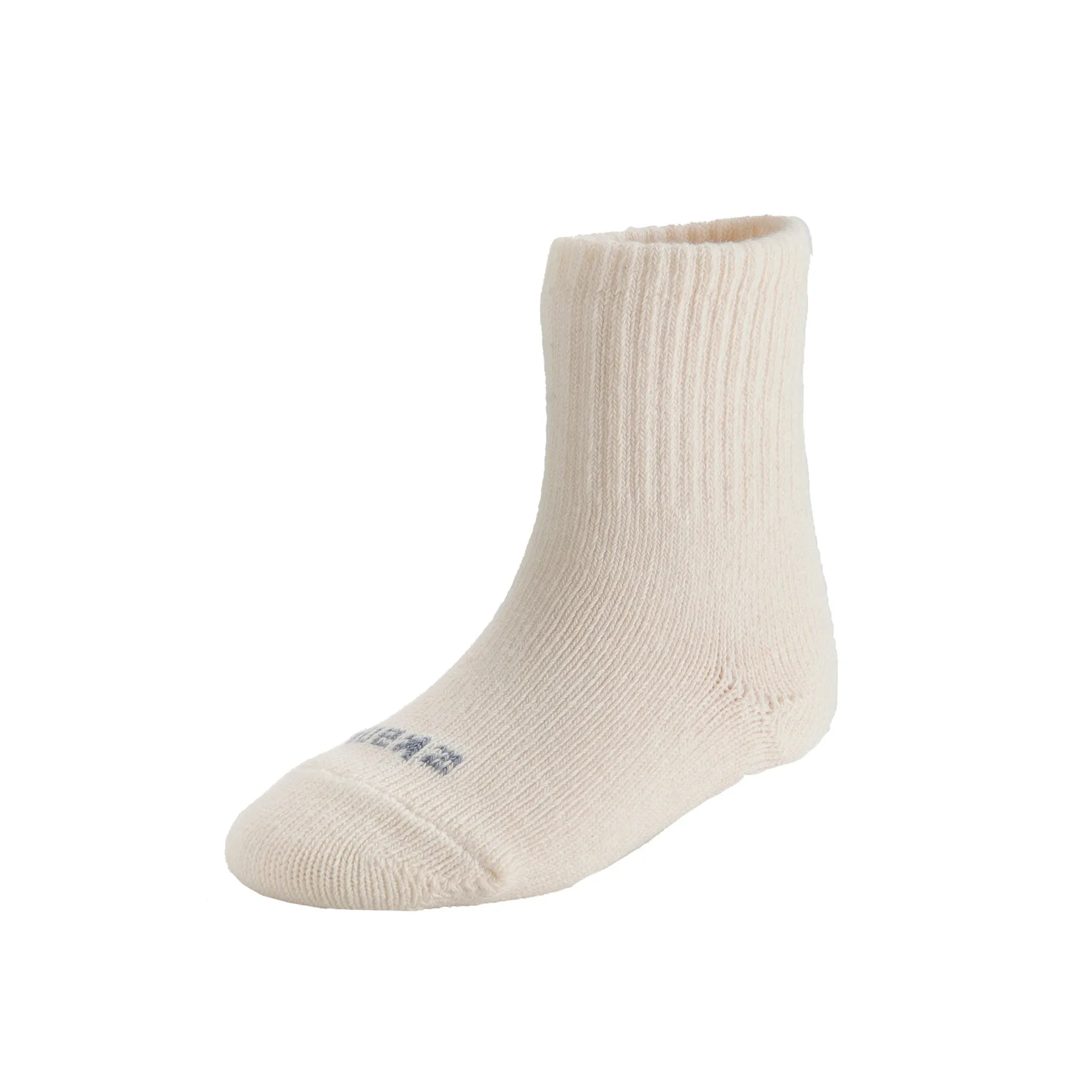Kids - Ribbed Organic Cotton Crew Socks - Natural