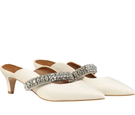 Kurt Geiger Nude Dutchess Leather Heeled Mules UK 6 EU 39
