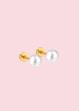 Linny Co. - Payton Pearl Flatback Stud Earrings