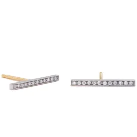 <!--ER671-->long pavé edgy bar studs