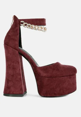 Lucky Me Block Platform Sandal With Metal Chain
