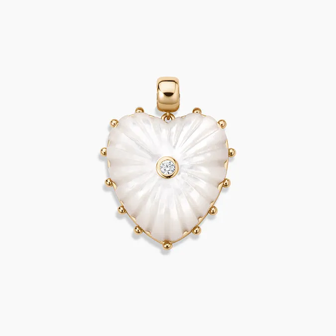 Malene Mother Of Pearl Heart Bail Charm