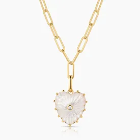 Malene Mother Of Pearl Heart Necklace