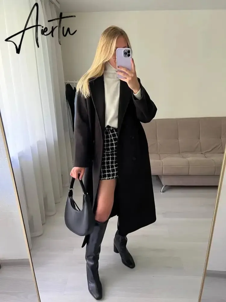 Meotina Women Genuine Leather Knee High Boots Square Toe Chunky High Heels Zipper Long Boots Lady Fashion Shoes Autumn Winter 43