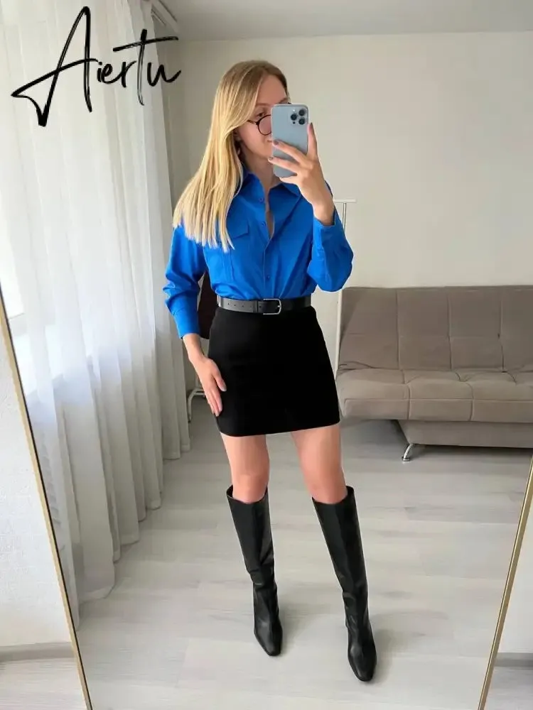 Meotina Women Genuine Leather Knee High Boots Square Toe Chunky High Heels Zipper Long Boots Lady Fashion Shoes Autumn Winter 43