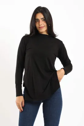 Mock Neck Black Top