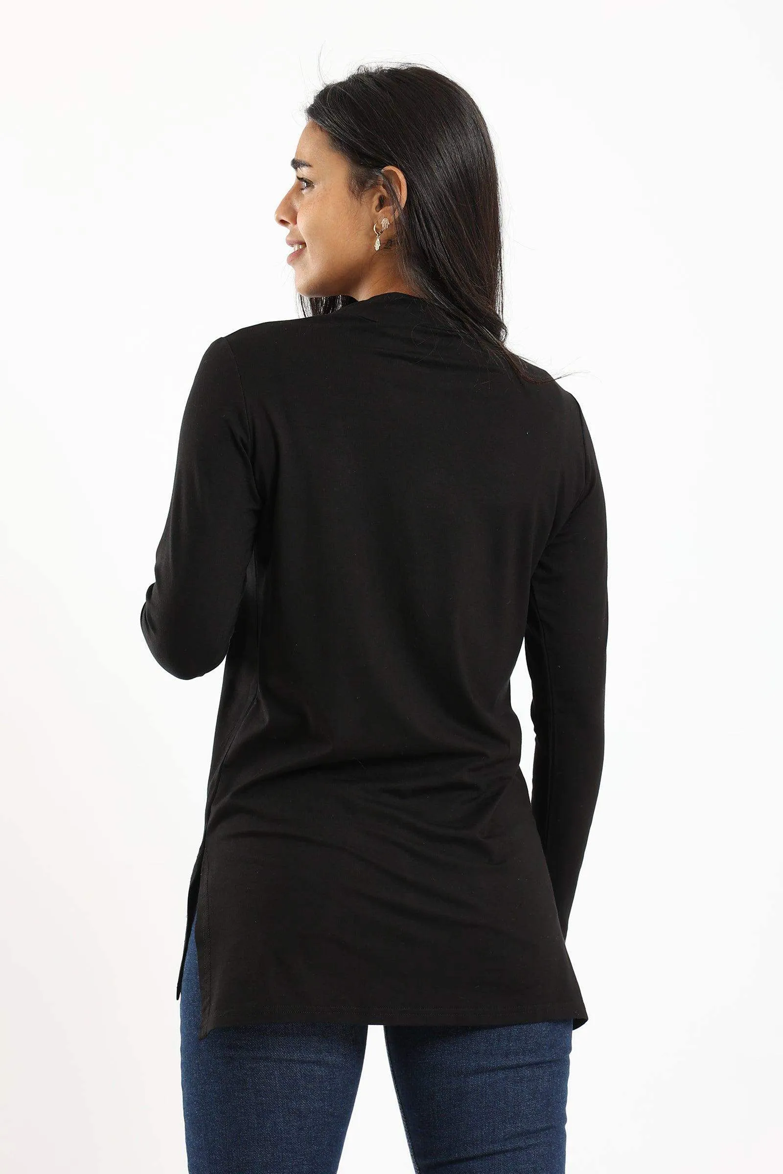 Mock Neck Black Top