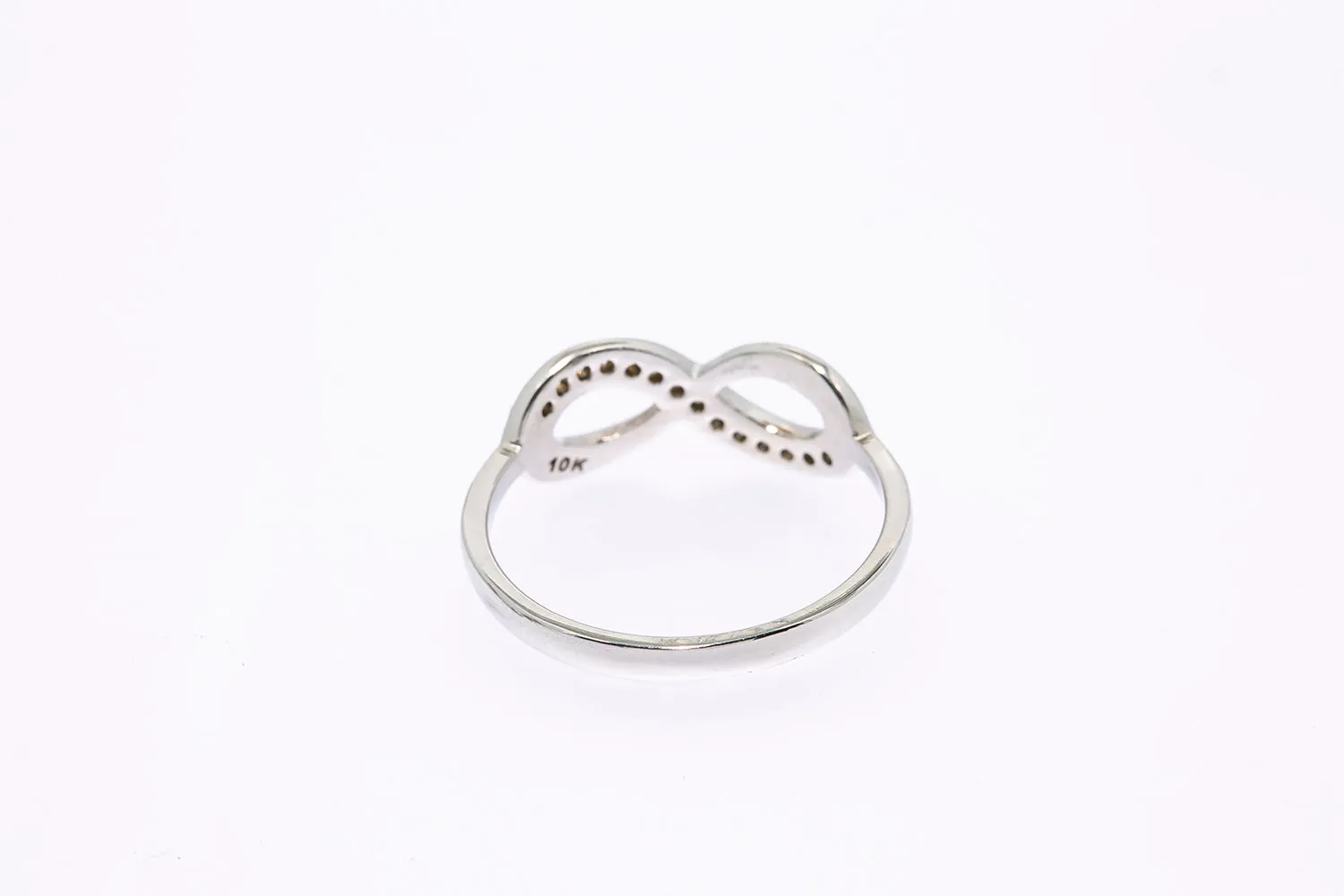 My Princess Diamond Line Pave Infinity Band Solid 10K 417 White Gold Ring 6 3/4